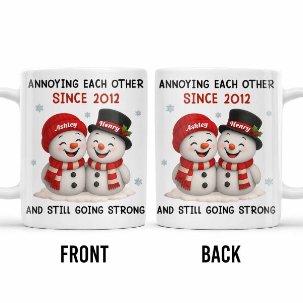 Annoying Each Other Since, Snowmen Design - Personalized Custom Coffee Mug - CPL795_MG