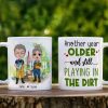 Another Year Older And Still Playing In The Dirt, Couple Farming White Mug