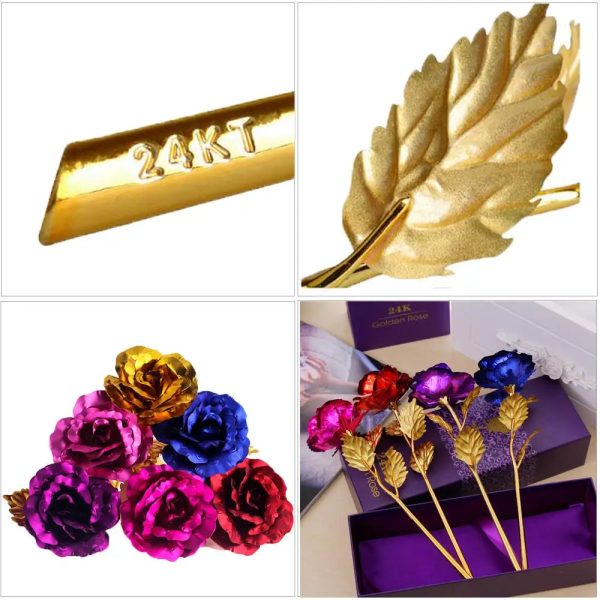 Artificial 24K Gold Rose with Gift Box Luxury Present