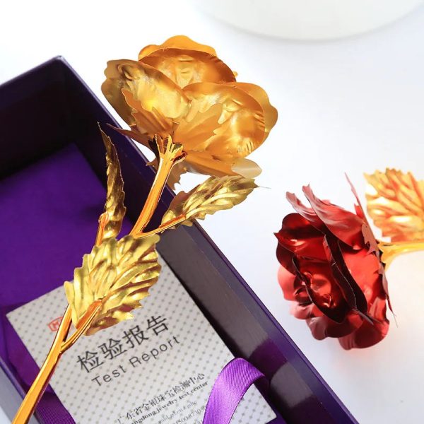 Artificial 24K Gold Rose with Gift Box Luxury Present