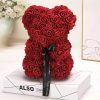 Artificial Rose Teddy Bear 25cm Romantic Floral Gift with Gift Box