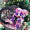 Artificial Rose Teddy Bear 25cm Romantic Floral Gift with Gift Box