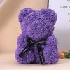 Artificial Rose Teddy Bear 25cm Romantic Floral Gift with Gift Box