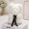 Artificial Rose Teddy Bear 25cm Romantic Floral Gift with Gift Box
