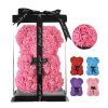 Artificial Rose Teddy Bear 25cm Romantic Floral Gift with Gift Box
