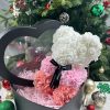 Artificial Rose Teddy Bear 25cm Romantic Floral Gift with Gift Box