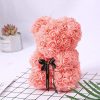 Artificial Rose Teddy Bear 25cm Romantic Floral Gift with Gift Box