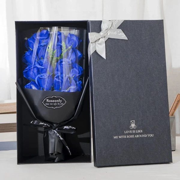 Artificial Soap Rose Bouquet in Gift Box for Valentine's Day and Special Occasions