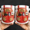 Artist [Your Name] With Paint Brushes And Palette - Personalized Custom Coffee Mug - JBS086_MG