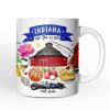 Artistic Indiana State Themes and Landmarks Personalized Mug With Custom Name