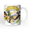 Artistic Maryland State Themes and Landmarks Personalized Mug With Custom Name