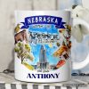 Artistic Nebraska State Themes and Landmarks Personalized Mug With Custom Name