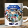 Artistic Nevada State Themes and Landmarks Personalized Mug With Custom Name