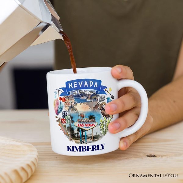 Artistic Nevada State Themes and Landmarks Personalized Mug With Custom Name