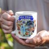 Artistic New Jersey State Themes and Landmarks Personalized Mug With Custom Name