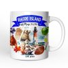 Artistic Rhode Island State Themes and Landmarks Personalized Mug With Custom Name