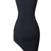 Asymmetric Chain Detail Sleeveless Bandage Party Dress - Black