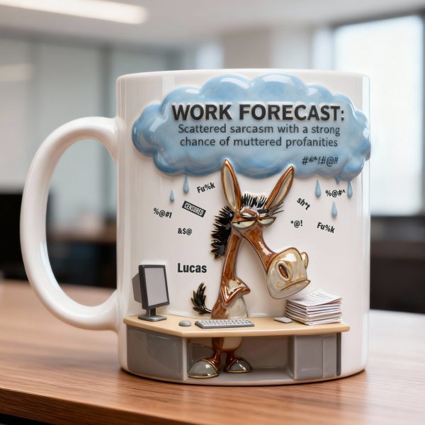 Attitude Donkey Office Worker Work Forecast, Personalized Gifts For Coworker 05qhtn230126