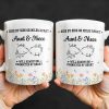 Aunt & Niece Always Connected by Heart With Flowers - Personalized Custom Coffee Mug - AUNT004_MG