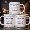 Aunt & Niece Always Connected by Heart With Flowers - Personalized Custom Coffee Mug - AUNT004_MG