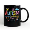 Autism Awareness Brushstroke Personalized Mug, Colorful Autism Support Gift for Autism Month with Custom Name