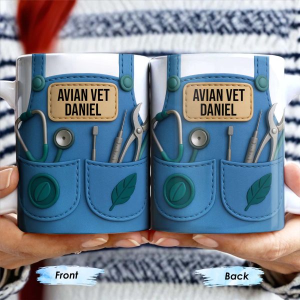 Avian Vet Customizable Mug With Medical Instruments - Personalized Custom Coffee Mug - DOC049_MG