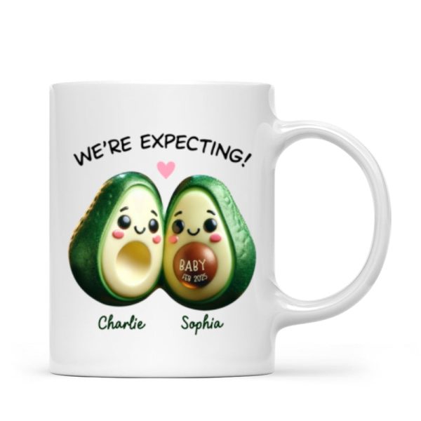Avocado Couple Expecting Parents Pregnancy Announcement Keepsake Personalized Mug