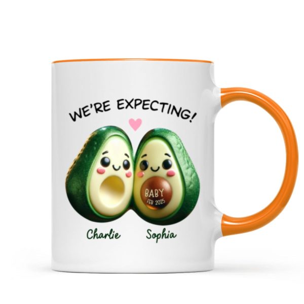 Avocado Couple Expecting Parents Pregnancy Announcement Keepsake Personalized Mug