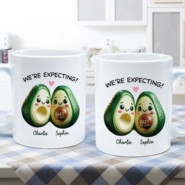 Avocado Couple Expecting Parents Pregnancy Announcement Keepsake Personalized Mug