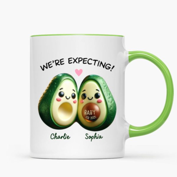 Avocado Couple Expecting Parents Pregnancy Announcement Keepsake Personalized Mug