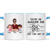 Awesome Dad Keep That Shit Up Personalized Mug, Funny Gift For Dad