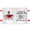 Awesome Dad Keep That Shit Up Personalized Mug, Funny Gift For Dad