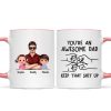 Awesome Dad Keep That Shit Up Personalized Mug, Funny Gift For Dad