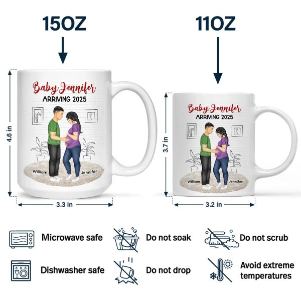 Baby Arriving Expecting Family - Personalized Mug