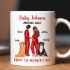 Baby Arriving Happy First Mother's Day Personalized Mug, Gift For Pregnant Mom, Expecting Mom