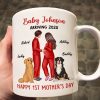 Baby Arriving Happy First Mother's Day Personalized Mug, Gift For Pregnant Mom, Expecting Mom