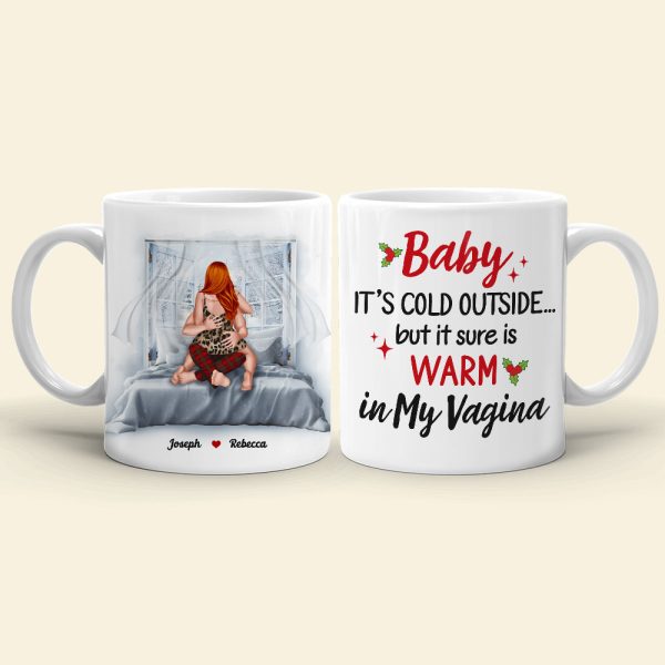 Baby, It's Cold Outside, Couple Gift, Personalized Coffee Mug, Naughty Couple Mug, Christmas Gift