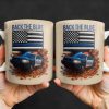 Back The Blue, Police Car and American Flag - Personalized Custom Coffee Mug - OFC019_MG