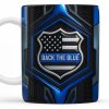 Back The Blue, Shield and Stars - Personalized Custom Coffee Mug - OFC018_MG