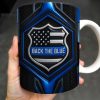 Back The Blue, Shield and Stars - Personalized Custom Coffee Mug - OFC018_MG