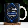 Back The Blue, Shield and Stars - Personalized Custom Coffee Mug - OFC018_MG