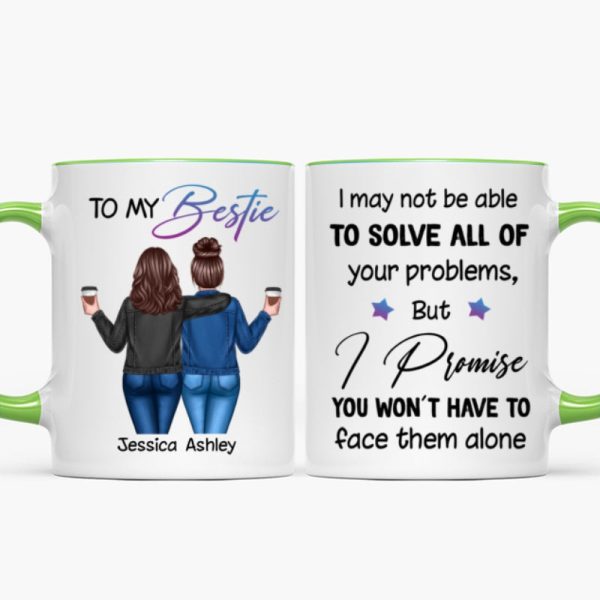 Back View Besties To My Bestie Personalized Mug, Christmas Gift For Best Friends, BFF