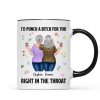 Back View Besties Walking It Takes A Long Time To Grow An Old Friend Floral Personalized Mug, Gift For Best Friends, BFF