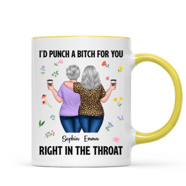 Back View Besties Walking It Takes A Long Time To Grow An Old Friend Floral Personalized Mug, Gift For Best Friends, BFF
