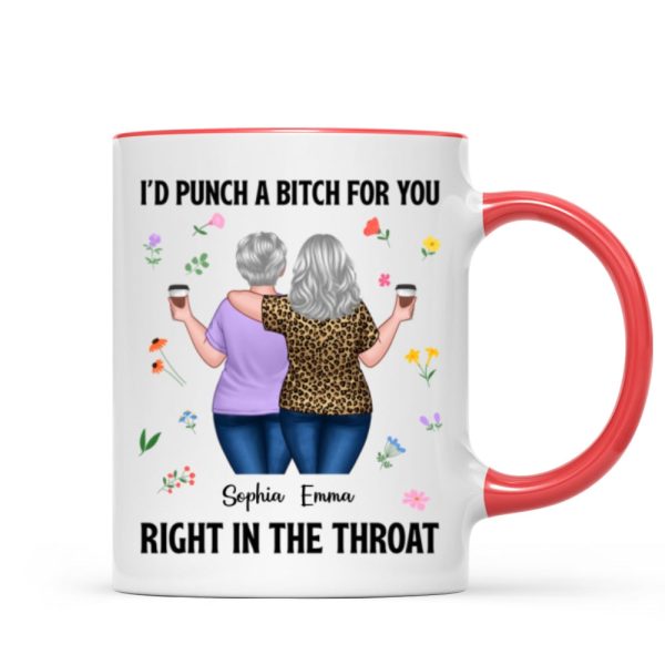 Back View Besties Walking It Takes A Long Time To Grow An Old Friend Floral Personalized Mug, Gift For Best Friends, BFF