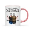 Back View Besties Walking It Takes A Long Time To Grow An Old Friend Personalized Mug, Gift For Best Friends, BFF