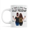 Back View Besties Walking It Takes A Long Time To Grow An Old Friend Personalized Mug, Gift For Best Friends, BFF