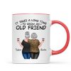 Back View Besties Walking It Takes A Long Time To Grow An Old Friend Personalized Mug, Gift For Best Friends, BFF