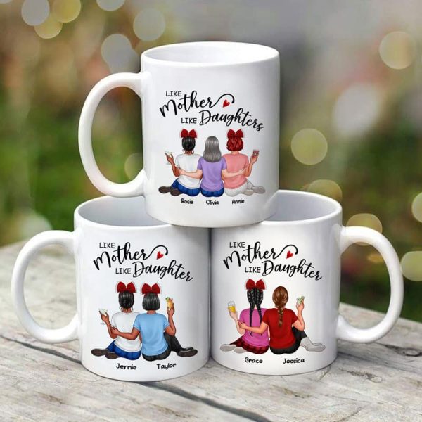 Back View Embracing Women Like Mother Like Daughters Personalized Mug