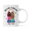 Back View Heart Hands Besties Forever Personalized Mug